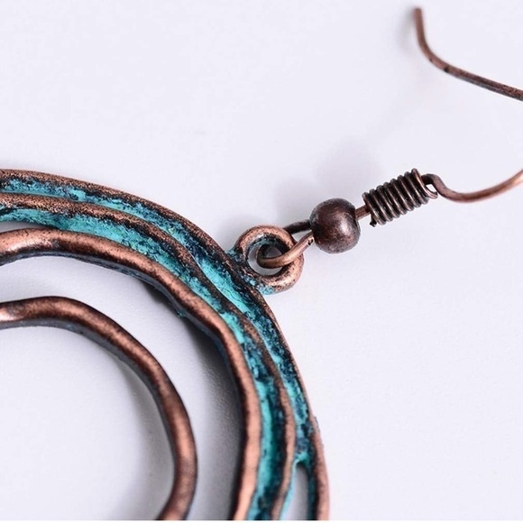 Multilayered Copper Circular Drop Earrings - Picture 4 of 4